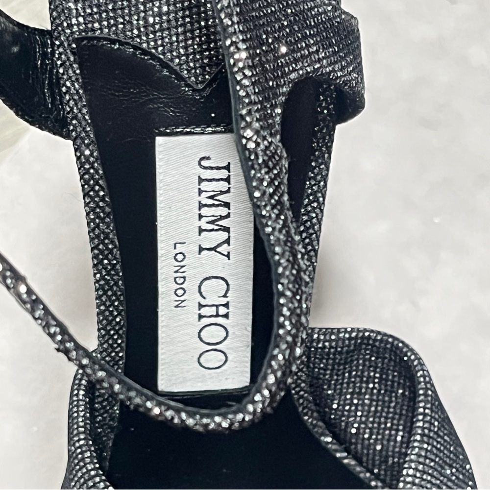 Jimmy Choo Elegant Heloise 120 Black High Heel Sandals - Picture 10 of 13